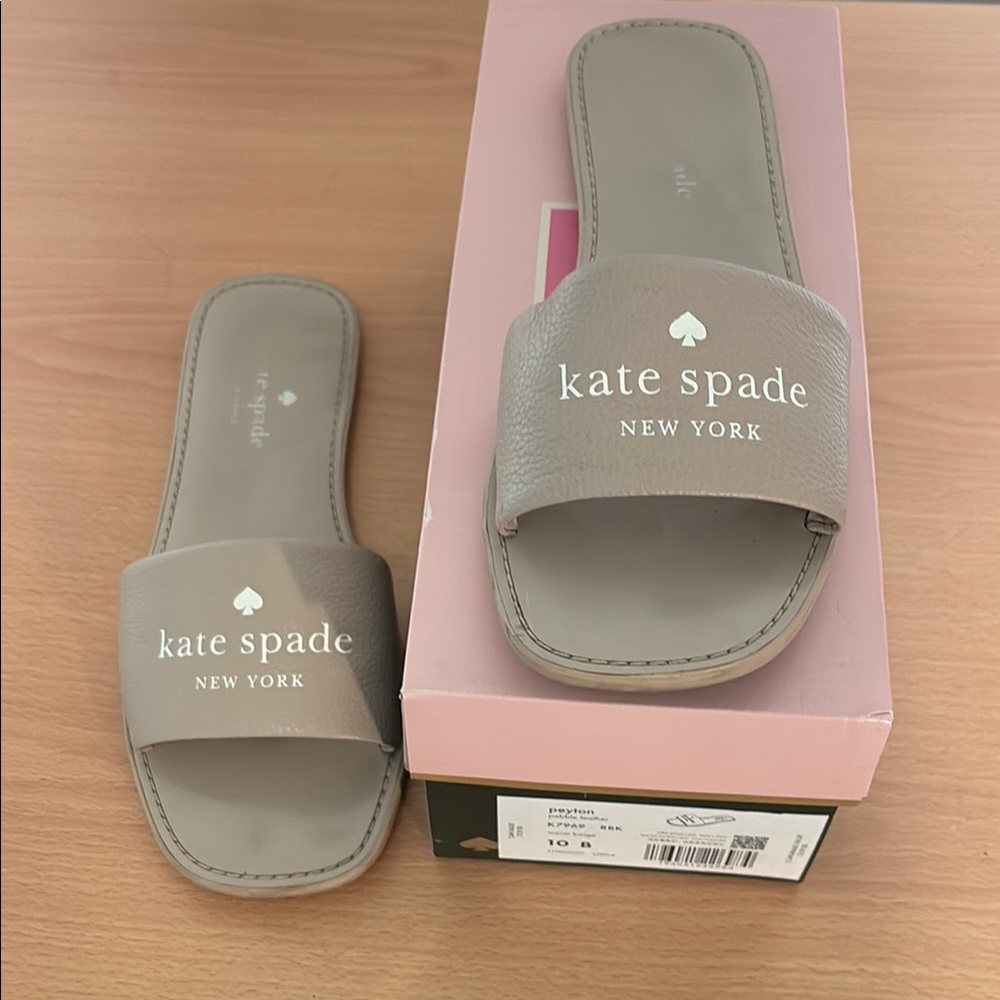 Kate Spade Taupe Slide Sandals